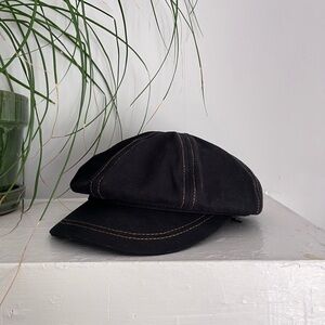 Free People Indigo Denim Bowery Slouchy Lieutenant Hat